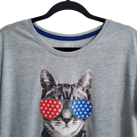 Ways to celebrate! 4th Of July T Shirt Cat American flag 2X - Picture 4 of 10